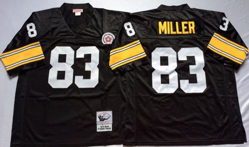 Mitchell And Ness Steelers #83 Heath Miller Black Throwback Stitched NFL Jersey